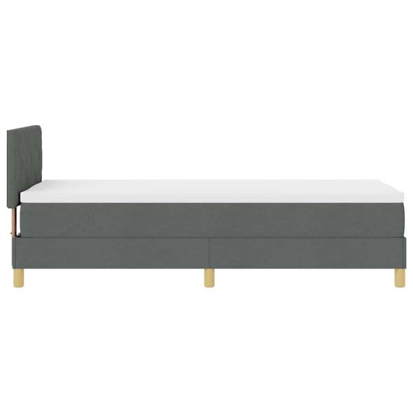 Boxspringbett mit Matratze & LED Dunkelgrau 80x200 cm Stoff