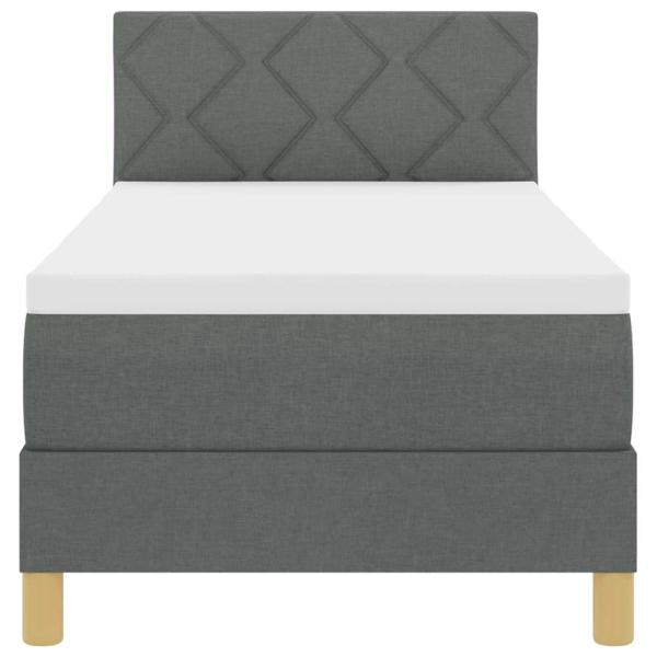 Boxspringbett mit Matratze & LED Dunkelgrau 80x200 cm Stoff