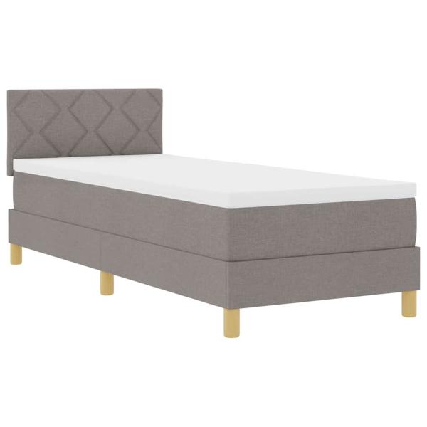 Boxspringbett mit Matratze & LED Taupe 80x200 cm Stoff