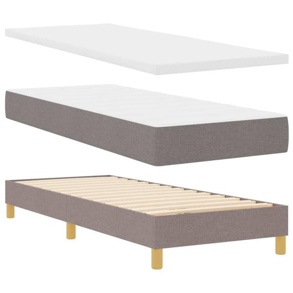 Boxspringbett mit Matratze & LED Taupe 80x200 cm Stoff