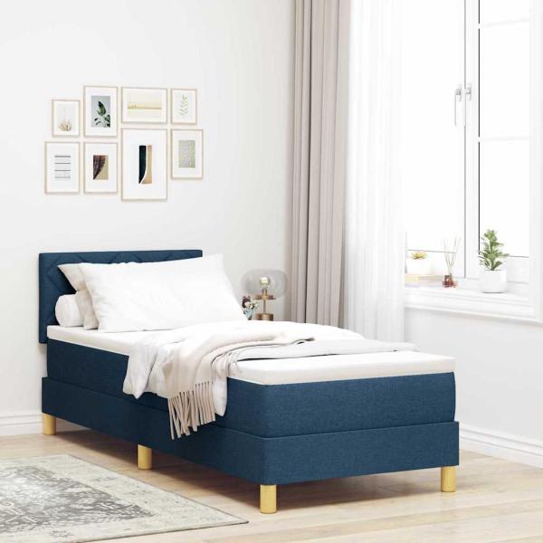 ARDEBO.de - Boxspringbett mit Matratze & LED Blau 80x200 cm Stoff