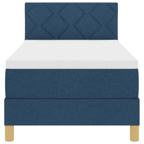 Boxspringbett mit Matratze & LED Blau 80x200 cm Stoff
