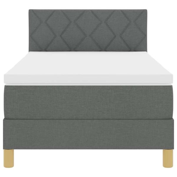 Boxspringbett mit Matratze & LED Dunkelgrau 90x190 cm Stoff