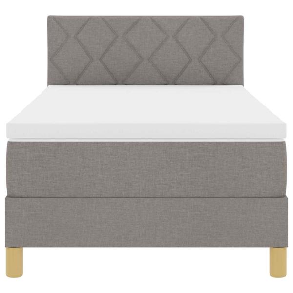 Boxspringbett mit Matratze & LED Taupe 90x200 cm Stoff