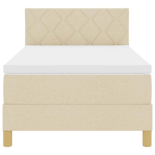 Boxspringbett mit Matratze & LED Creme 100x200 cm Stoff