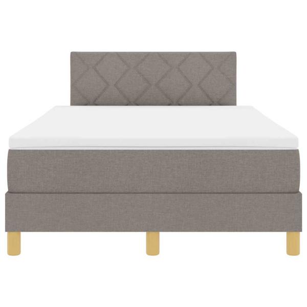 Boxspringbett mit Matratze & LED Taupe 120x200 cm Stoff