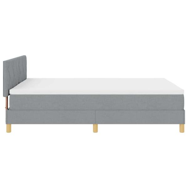 Boxspringbett mit Matratze & LED Hellgrau 140x190 cm Stoff