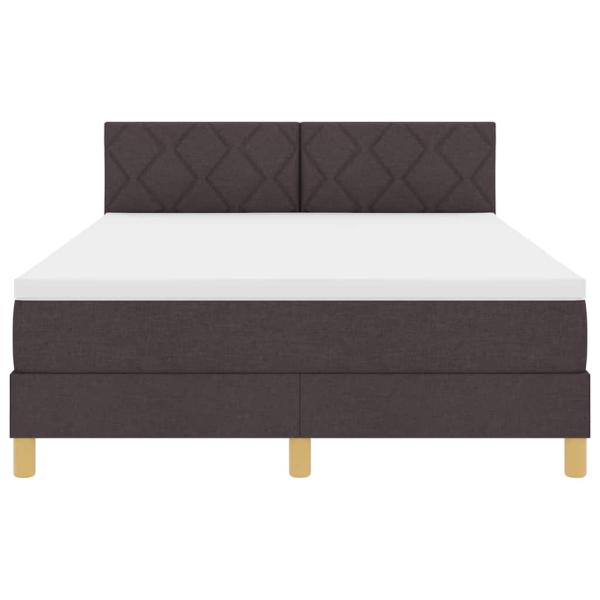 Boxspringbett mit Matratze & LED Dunkelbraun 140x200 cm Stoff