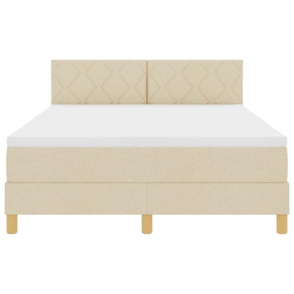Boxspringbett mit Matratze & LED Creme 160x200 cm Stoff