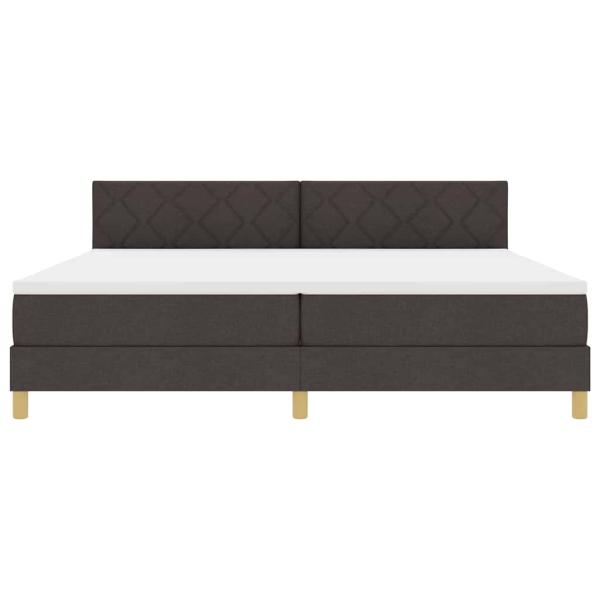 Boxspringbett mit Matratze & LED Dunkelbraun 200x200 cm Stoff