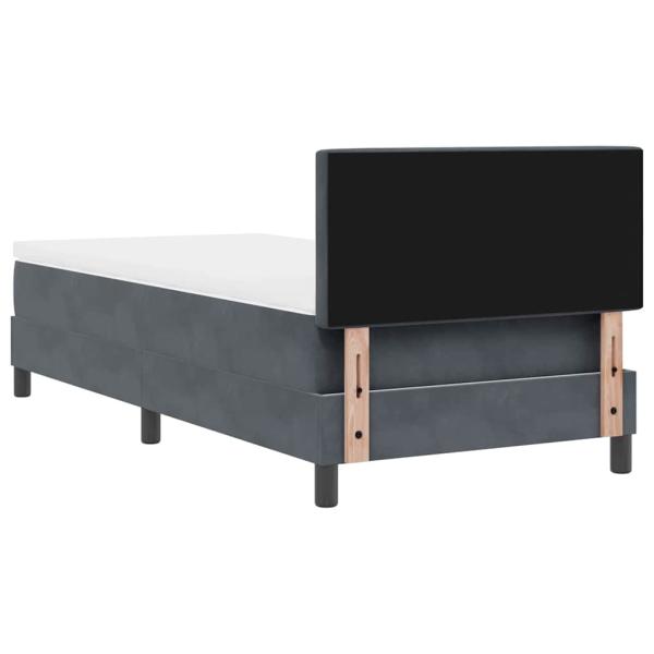 LED Boxspringbett mit Matratze Dunkelgrau 100x200 cm Samt