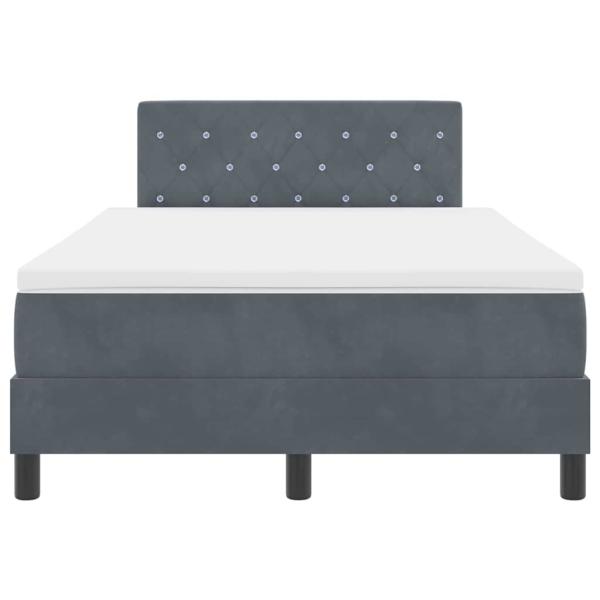 Boxspringbett mit Matratze & LED Dunkelgrau 120x190 cm Samt