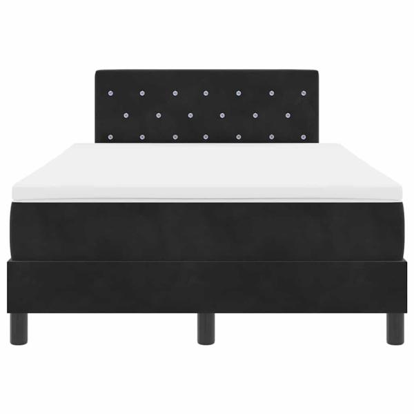 Boxspringbett mit Matratze & LED Schwarz 120x190 cm Samt