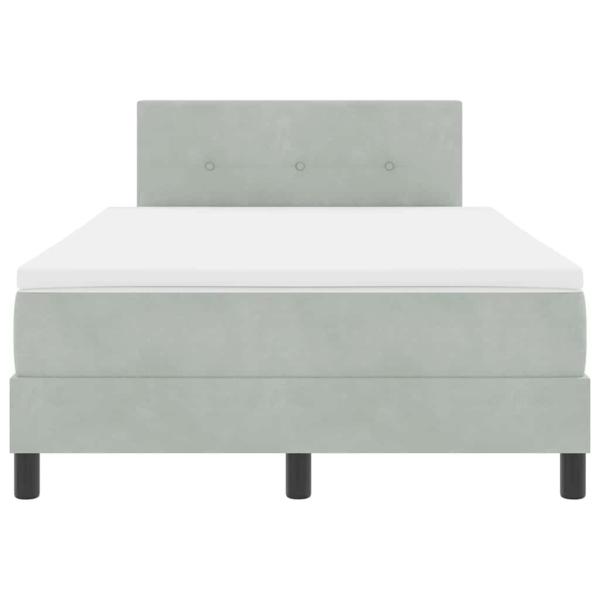 LED Boxspringbett mit Matratze Hellgrau 120x200 cm Samt