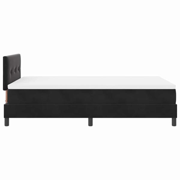 LED Boxspringbett mit Matratze Schwarz 120x200 cm Samt