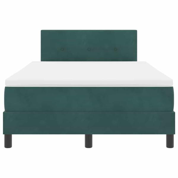 Boxspringbett mit Matratze & LED Dunkelgrün 120x200 cm Samt