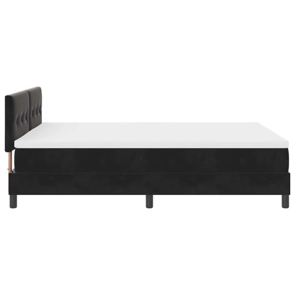 LED Boxspringbett mit Matratze Schwarz 140x190 cm Samt