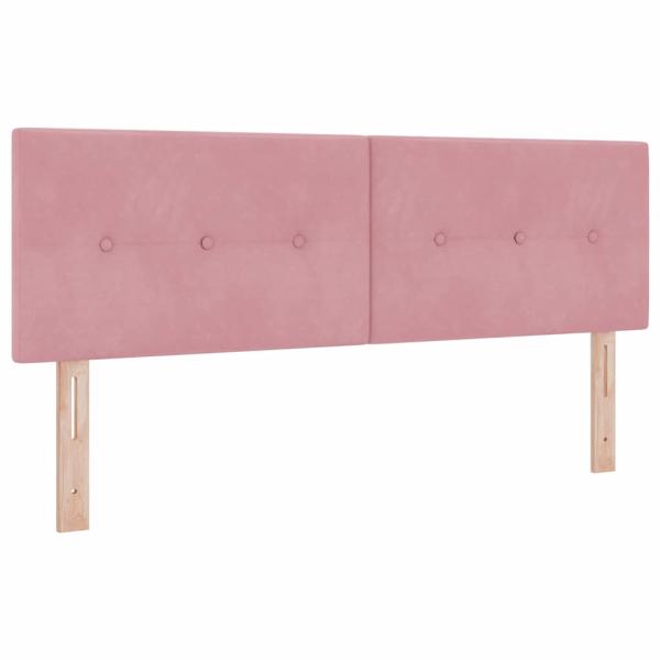 LED Boxspringbett mit Matratze Rosa 140x200 cm Samt