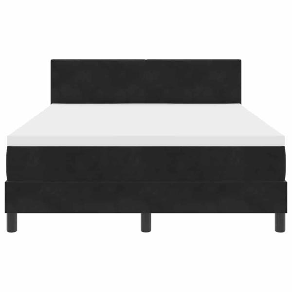 Boxspringbett mit Matratze & LED Schwarz 160x200 cm Samt