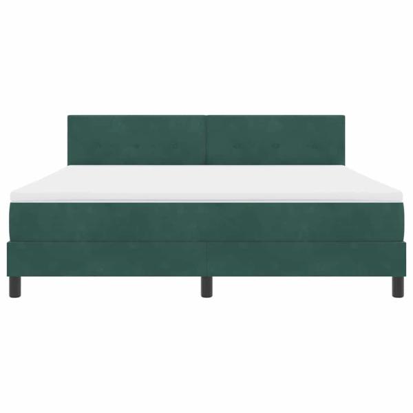 LED Boxspringbett mit Matratze Dunkelgrün 180x200 cm Samt