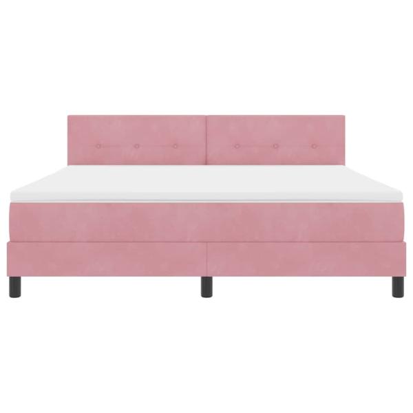 Boxspringbett mit Matratze & LED Rosa 180x200 cm Samt