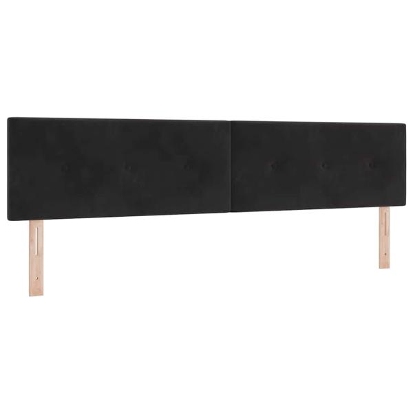 LED Boxspringbett mit Matratze Schwarz 200x200 cm Samt