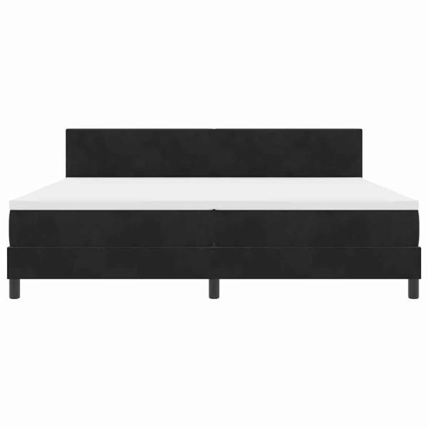 LED Boxspringbett mit Matratze Schwarz 200x200 cm Samt