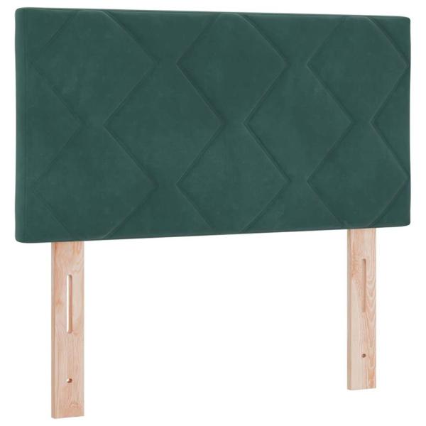 LED Boxspringbett mit Matratze Dunkelgrün 80x200 cm Samt