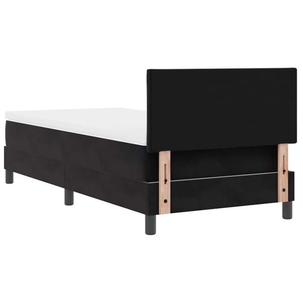 Boxspringbett mit Matratze und LED Schwarz 90x190 cm Samt