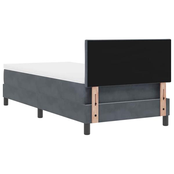LED Boxspringbett mit Matratze Dunkelgrau 100x200 cm Samt