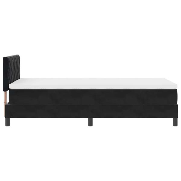 LED Boxspringbett mit Matratze Schwarz 100x200 cm Samt