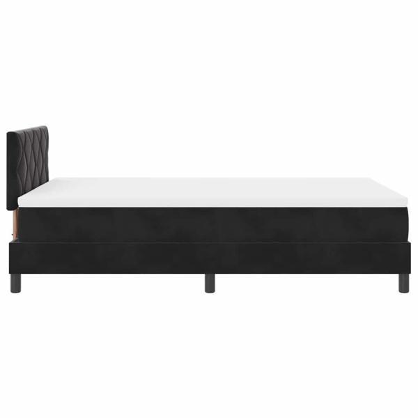 LED Boxspringbett mit Matratze Schwarz 120x190 cm Samt