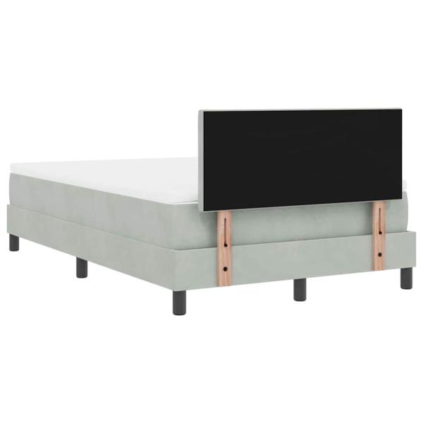LED Boxspringbett mit Matratze Hellgrau 120x200 cm Samt
