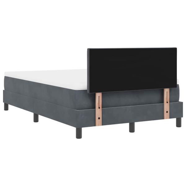 LED Boxspringbett mit Matratze Dunkelgrau 120x200 cm Samt
