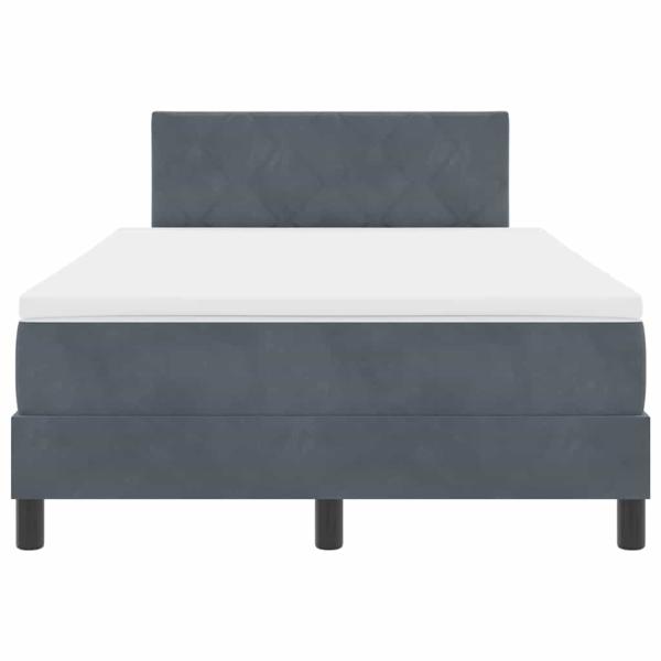 LED Boxspringbett mit Matratze Dunkelgrau 120x200 cm Samt