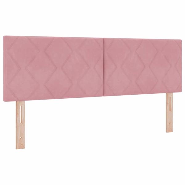 ARDEBO.de - LED Boxspringbett mit Matratze Rosa 160x200 cm Samt
