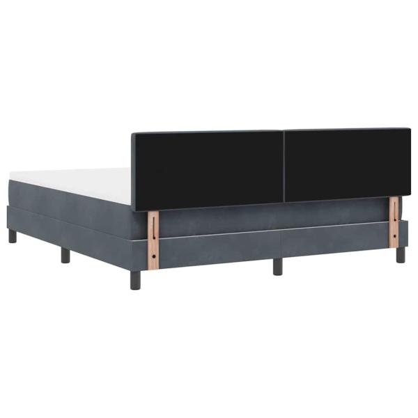 LED Boxspringbett mit Matratze Dunkelgrau 180x200 cm Samt
