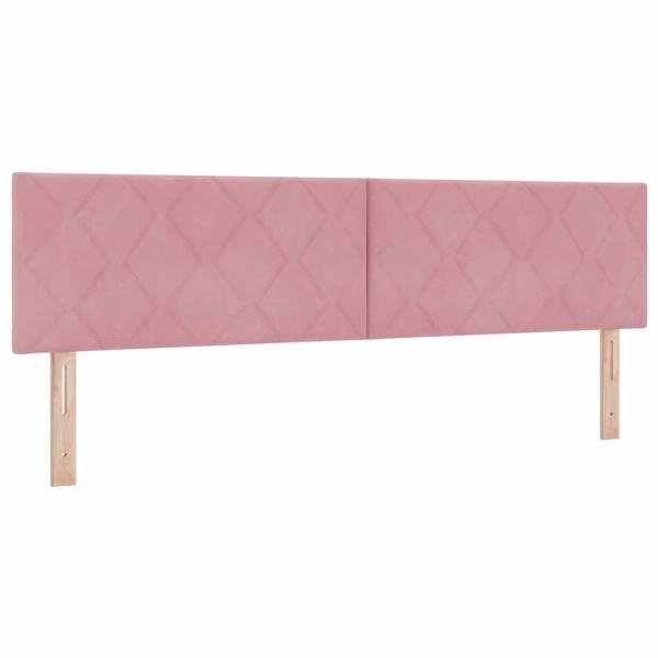 LED Boxspringbett mit Matratze Rosa 180x200 cm Samt