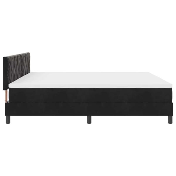 LED Boxspringbett mit Matratze Schwarz 200x200 cm Samt