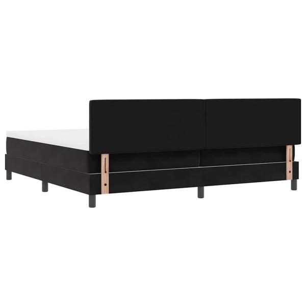 LED Boxspringbett mit Matratze Schwarz 200x200 cm Samt