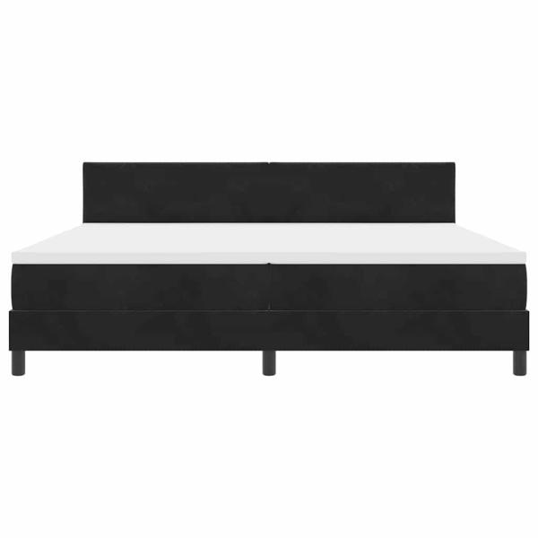 LED Boxspringbett mit Matratze Schwarz 200x200 cm Samt