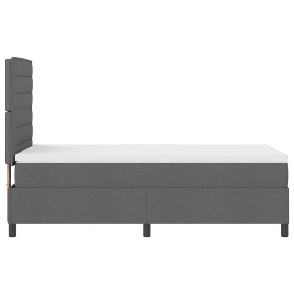 LED Boxspringbett mit Matratze Dunkelgrau 90x190 cm Stoff
