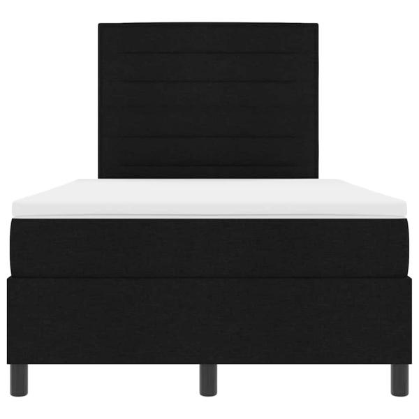 Boxspringbett mit Matratze & LED Schwarz 120x190 cm Stoff