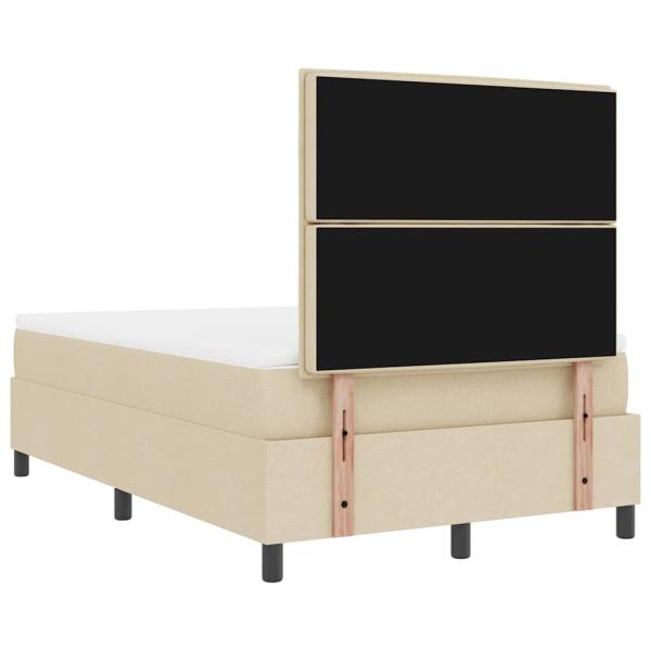 LED Boxspringbett mit Matratze Creme 120x200 cm Stoff