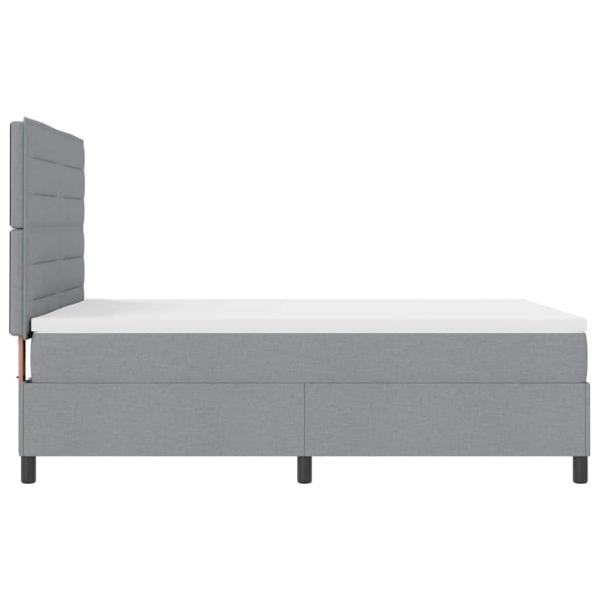 Boxspringbett mit Matratze mit LED Hellgrau 140 x 190 cm Stoff