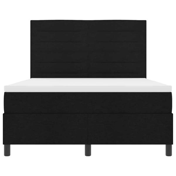 LED Boxspringbett mit Matratze Schwarz 140x200 cm Stoff