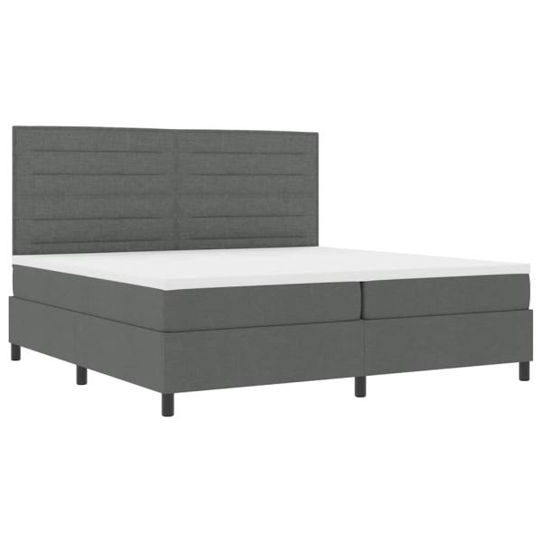 Boxspringbett mit Matratze & LED Dunkelgrau 200x200 cm Stoff