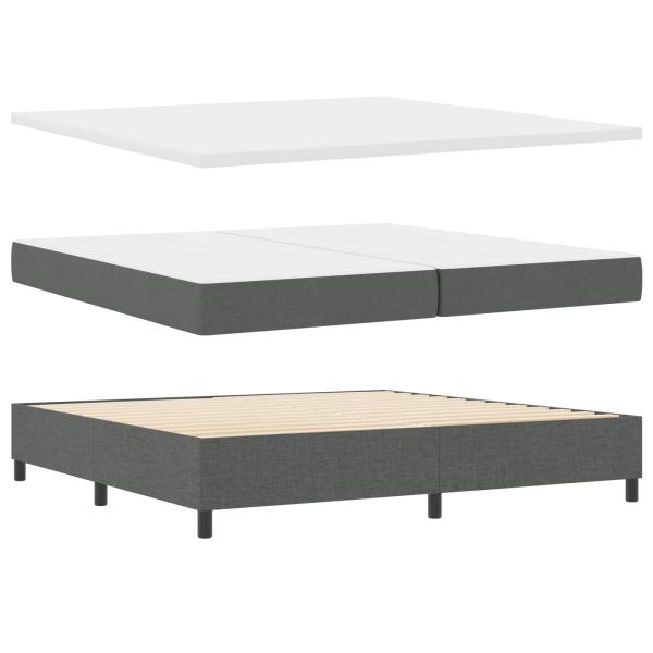 Boxspringbett mit Matratze & LED Dunkelgrau 200x200 cm Stoff