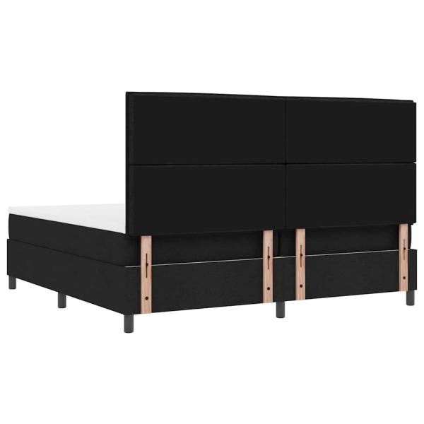 Boxspringbett mit Matratze & LED in Schwarz 200x200 cm Stoff
