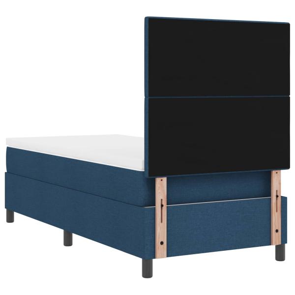 Boxspringbett mit LED-Lichtleisten Blau 80 x 200 cm Stoff